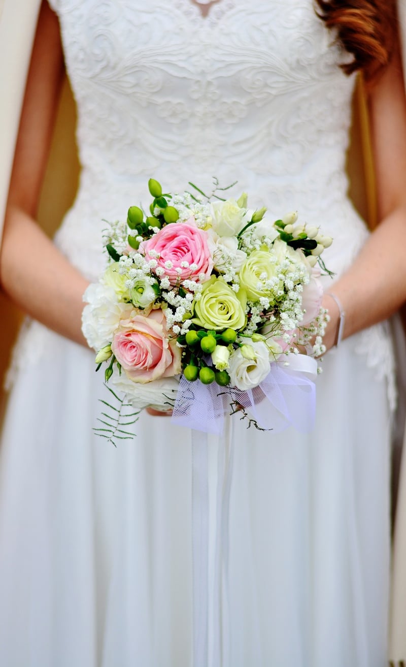Bride in Lace Wedding Dress